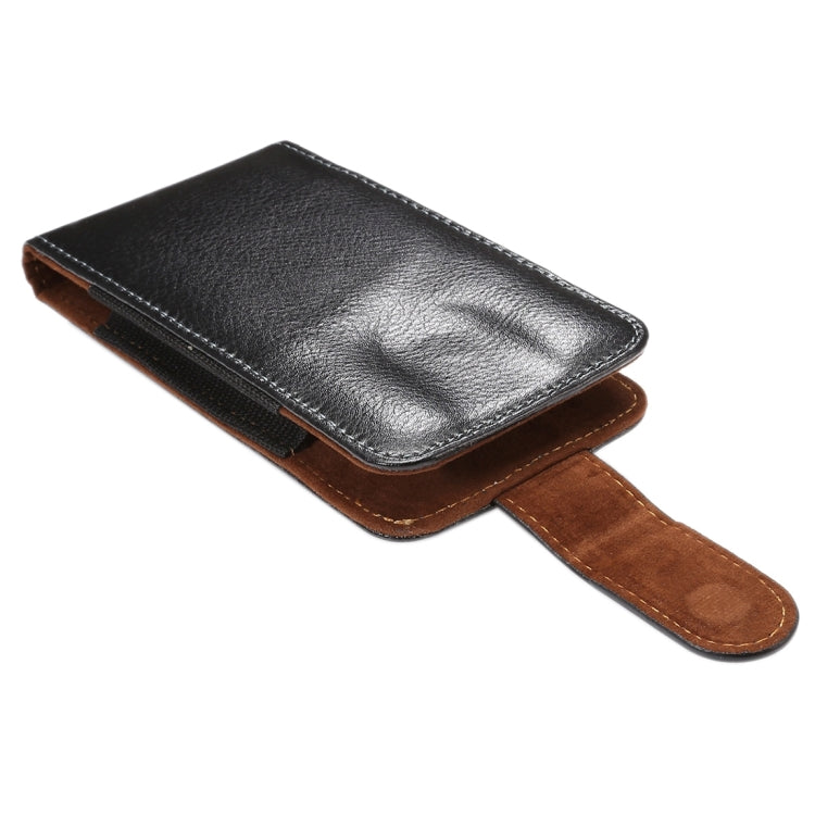 5.2 inch Litchi Texture Vertical Flip Upright Genuine Leather Case / Waist Bag with Rotatable Back Splint for iPhone X & Galaxy S7 & S6 Edge & S6 & S5, Sony Xperia Z5 & Z4 & Z3, Huawei P9 & P8, etc
