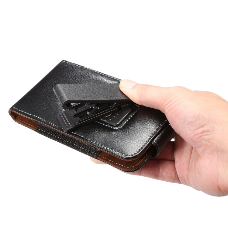5.2 inch Litchi Texture Vertical Flip Upright Genuine Leather Case / Waist Bag with Rotatable Back Splint for iPhone X & Galaxy S7 & S6 Edge & S6 & S5, Sony Xperia Z5 & Z4 & Z3, Huawei P9 & P8, etc