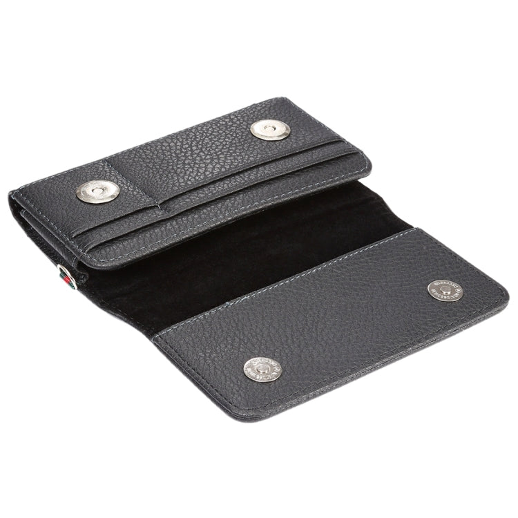 Universal Litchi Texture Vertical Flip Thwartwise PU Leather Case / Waist Bag with Back Splint & Card Slots & 15cm Lanyard for iPhone X & Galaxy S7 & S6 Edge & S6, Huawei P9 & P9 Lite, Sony Xperia Z5, Xiaomi Redmi 4, Size: 14.6 x 7.8 x 1.8 cm