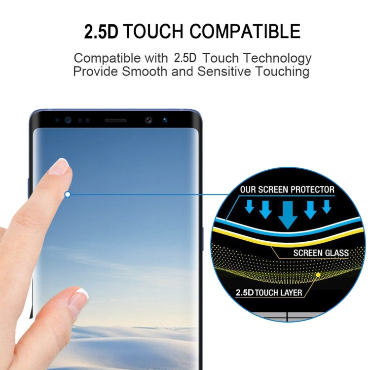 0.3mm 9H Surface Hardness 2.5D Curved Edge Full Screen Full Glue Tempered Glass Film for Galaxy Note8, For Galaxy Note8(1 PC)
