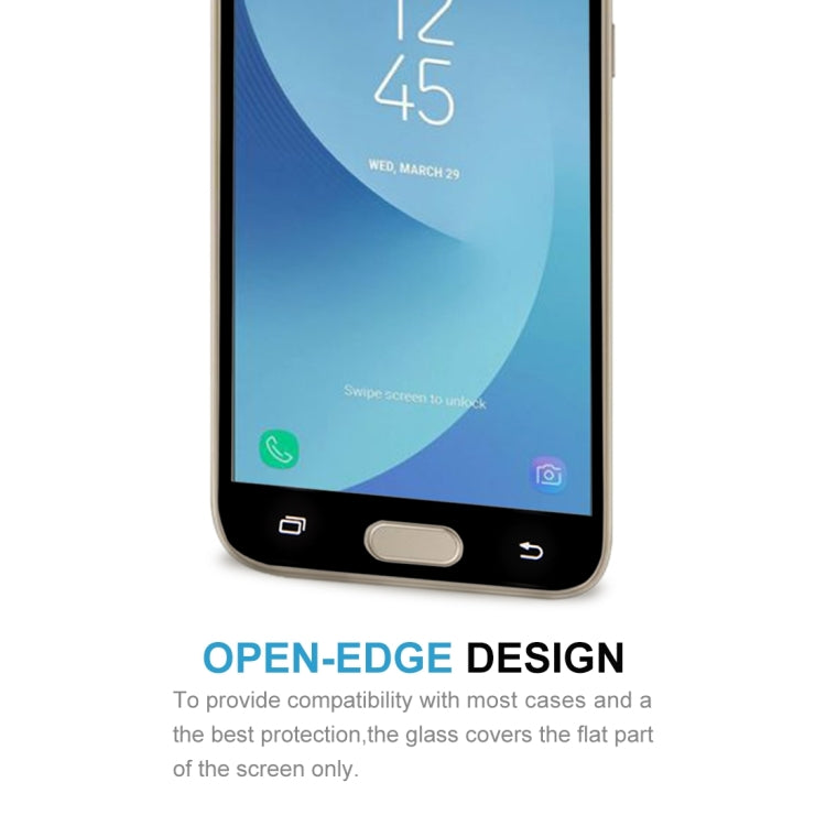 For Galaxy J7 (2017) (EU Version) 0.26mm 9H Surface Hardness 2.5D Curved Silk-screen Full Screen Tempered Glass Screen Protector, For Galaxy J7 (2017) (EU Version)