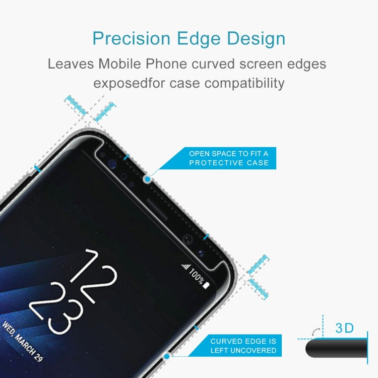 For Galaxy S8+ / G955 0.26mm 9H Surface Hardness 3D Explosion-proof Non-full Screen Curved Case Friendly Tempered Glass Film