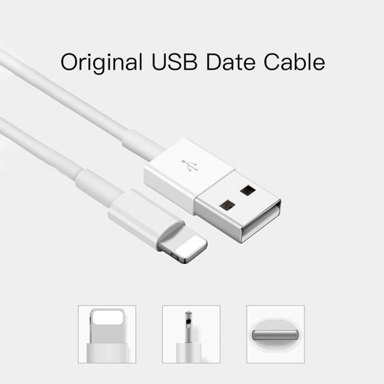 2 in 1 1m USB to 8 Pin Data Cable + 30W QC 3.0 4 USB Interfaces Mobile Phone Tablet PC Universal Quick Charger Travel Charger Set, UK Plug