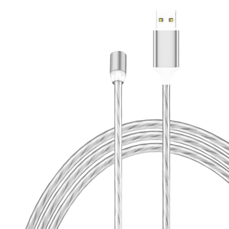 USB to 8 Pin Magnetic Suction Colorful Streamer Mobile Phone Charging Cable, Length: 1m
