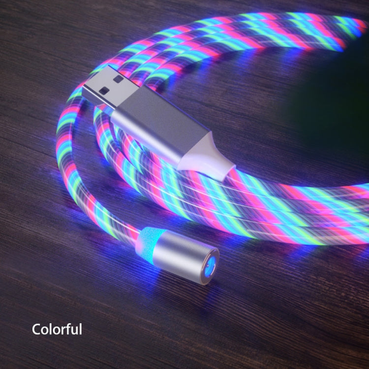 USB to 8 Pin Magnetic Suction Colorful Streamer Mobile Phone Charging Cable, Length: 1m