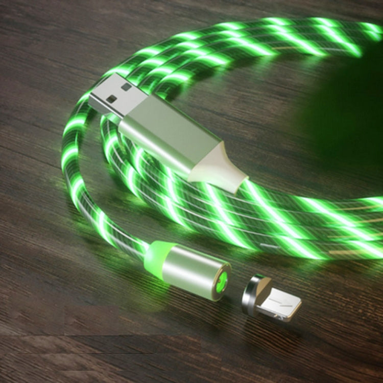 USB to 8 Pin Magnetic Suction Colorful Streamer Mobile Phone Charging Cable, Length: 1m