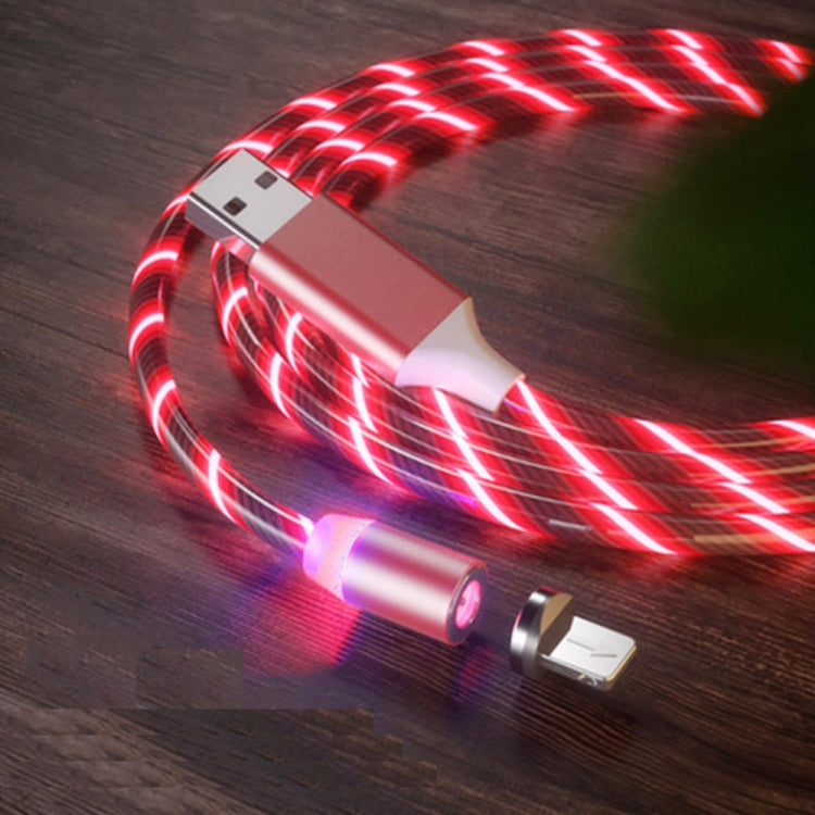 USB to 8 Pin Magnetic Suction Colorful Streamer Mobile Phone Charging Cable, Length: 1m