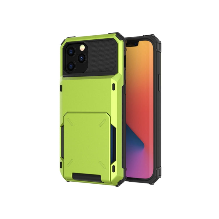 For iPhone 12 Pro Max Scratch-Resistant Shockproof Heavy Duty Rugged Armor Protective Case with Card Solt