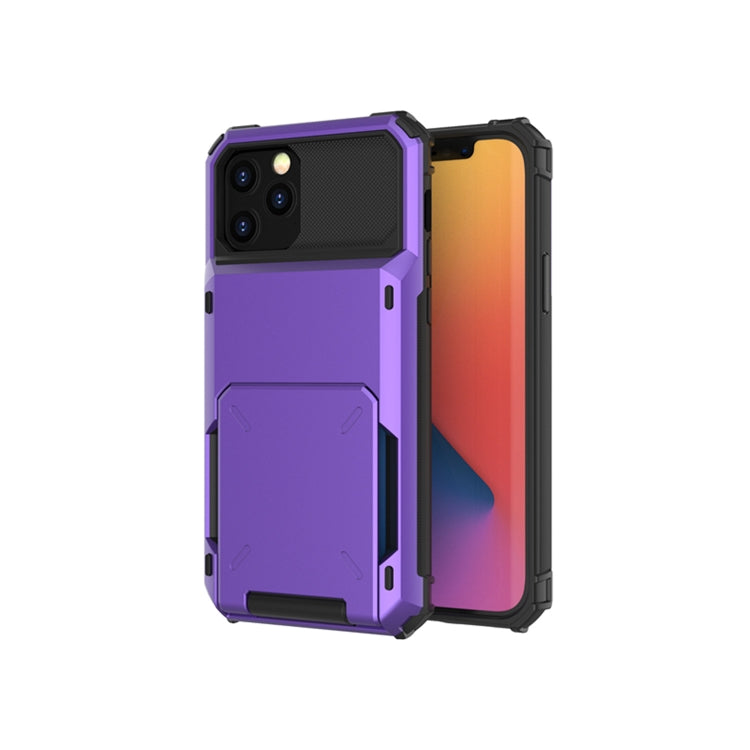 For iPhone 12 Pro Max Scratch-Resistant Shockproof Heavy Duty Rugged Armor Protective Case with Card Solt