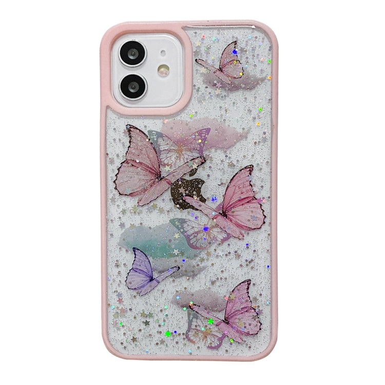 Color Butterfly Glitter Epoxy TPU Phone Case