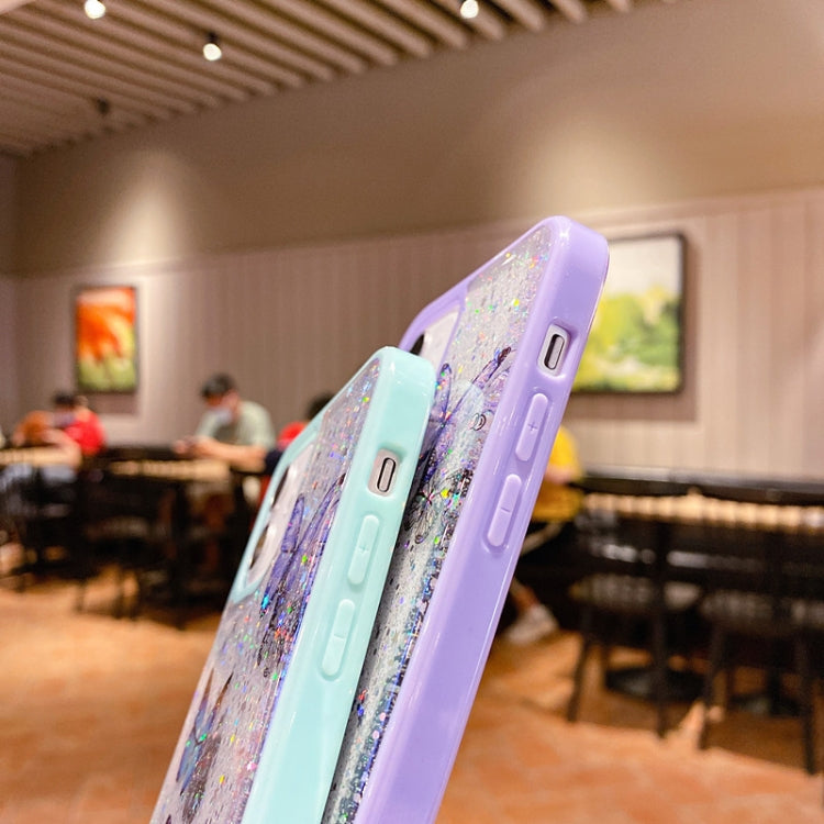Color Butterfly Glitter Epoxy TPU Phone Case