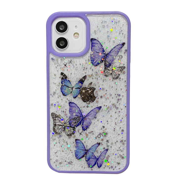 Color Butterfly Glitter Epoxy TPU Phone Case