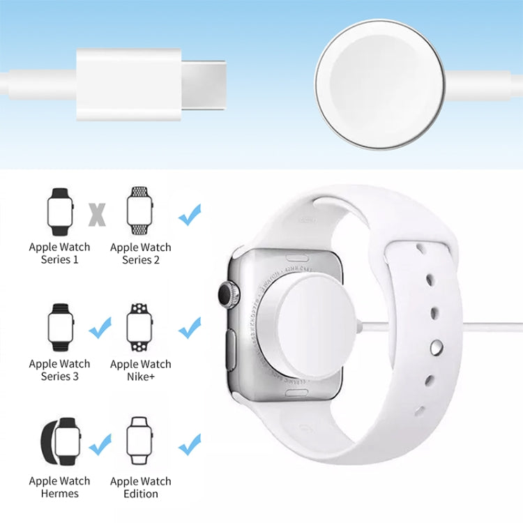 1m USB-C / Type-C Magnetic Fast Charger Charging Cable for Watch Apple Series Ultra/8/7/6/SE/SE2/5/4/3/2