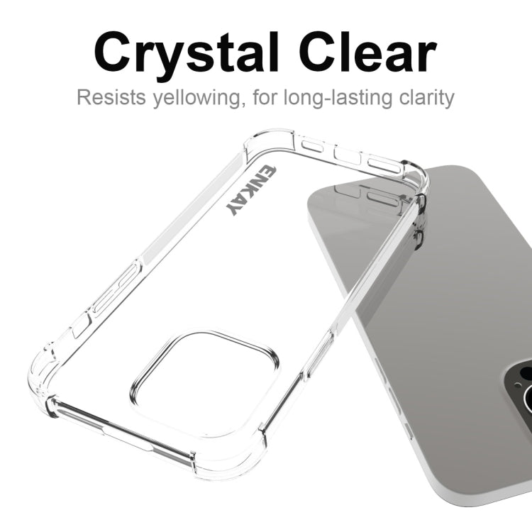 ENKAY Transparent TPU Shockproof Phone Case with Glass Film