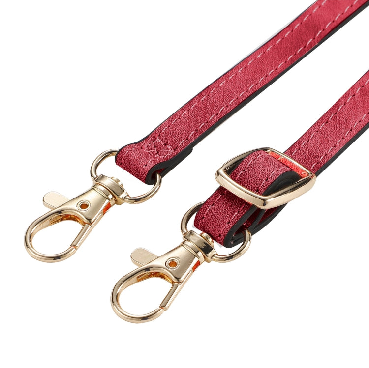 Geometric Zipper Wallet Side Buckle Leather Phone Case with Crossbody Lanyard