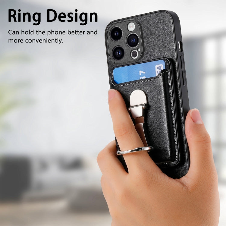 Skin Feel Ring Holder Wallet Magnetic Phone Case