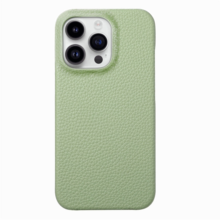 Litchi Oil Edge Leather Back Phone Case