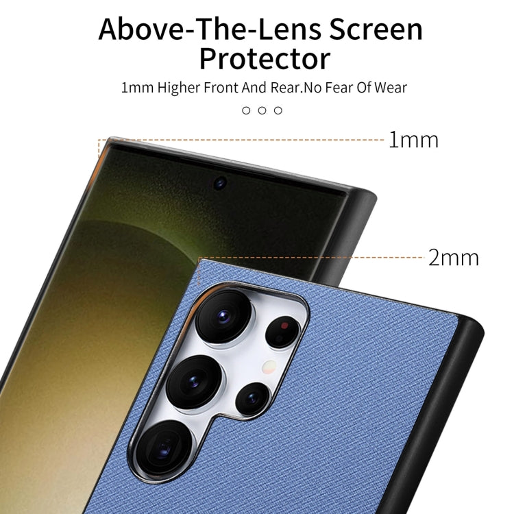 Twill Fabric Leather Skin Back Phone Case, For Samsung Galaxy S23 Ultra 5G, For Samsung Galaxy S23+ 5G, For Samsung Galaxy S23 5G