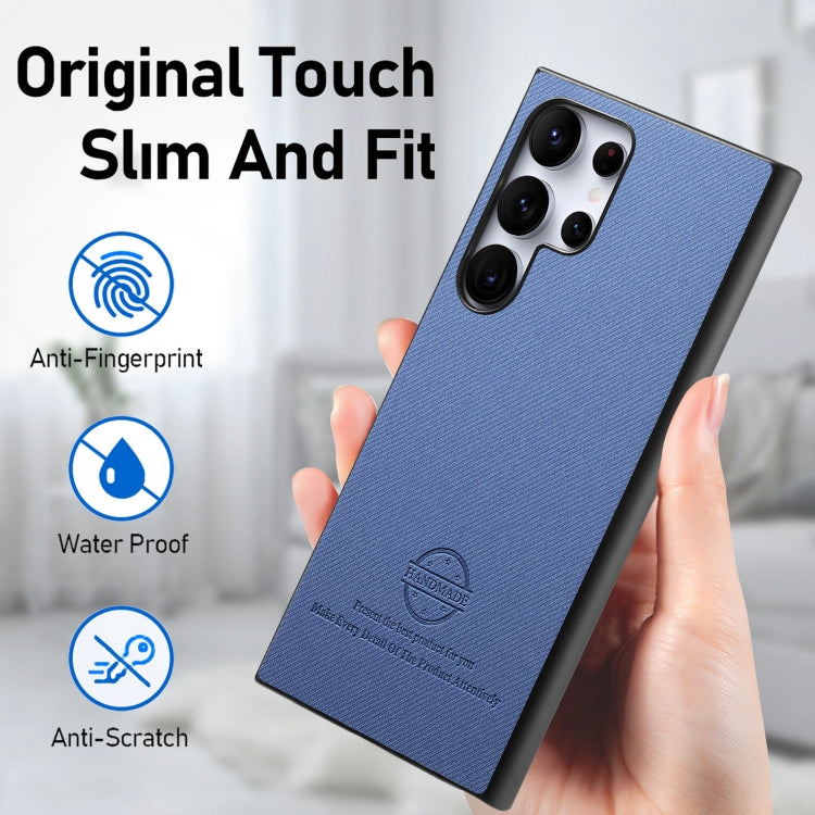 Twill Fabric Leather Skin Back Phone Case, For Samsung Galaxy S23 Ultra 5G, For Samsung Galaxy S23+ 5G, For Samsung Galaxy S23 5G
