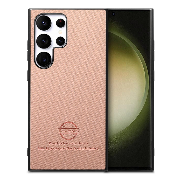Twill Fabric Leather Skin Back Phone Case, For Samsung Galaxy S23 Ultra 5G, For Samsung Galaxy S23+ 5G, For Samsung Galaxy S23 5G