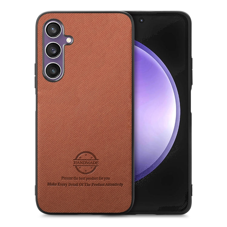 Twill Fabric Leather Skin Back Phone Case, For Samsung Galaxy S23 FE 5G, For Samsung Galaxy A34 5G, For Samsung Galaxy A54 5G