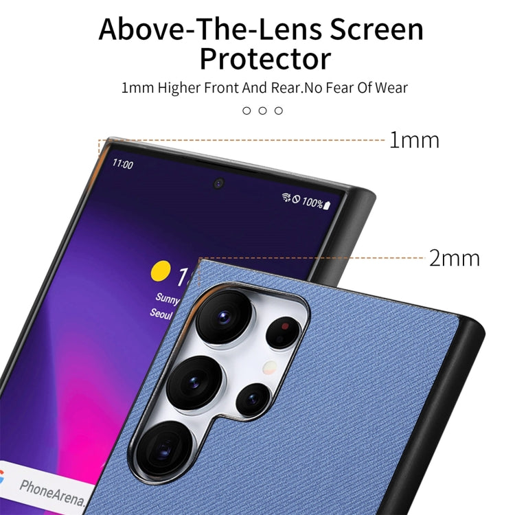 Twill Fabric Leather Skin Back Phone Case, For Samsung Galaxy S24 Ultra 5G, For Samsung Galaxy S24+ 5G, For Samsung Galaxy S24 5G