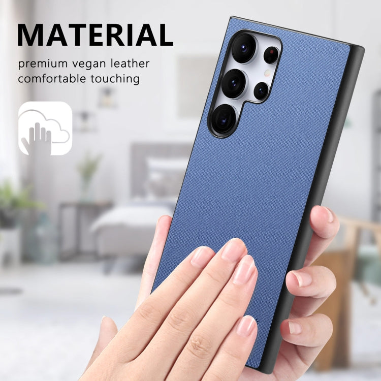 Twill Fabric Leather Skin Back Phone Case, For Samsung Galaxy S24 Ultra 5G, For Samsung Galaxy S24+ 5G, For Samsung Galaxy S24 5G
