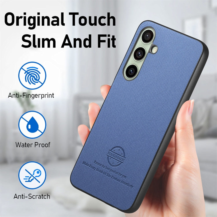 Twill Fabric Leather Skin Back Phone Case, For Samsung Galaxy S24 FE 5G, For Samsung Galaxy A55 5G, For Samsung Galaxy A35 5G