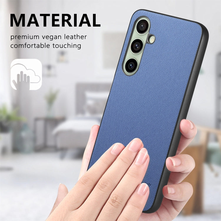 Twill Fabric Leather Skin Back Phone Case, For Samsung Galaxy S24 FE 5G, For Samsung Galaxy A55 5G, For Samsung Galaxy A35 5G