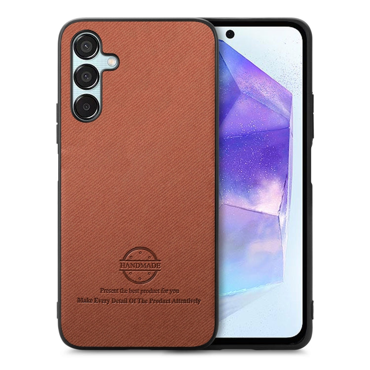 Twill Fabric Leather Skin Back Phone Case, For Samsung Galaxy S24 FE 5G, For Samsung Galaxy A55 5G, For Samsung Galaxy A35 5G
