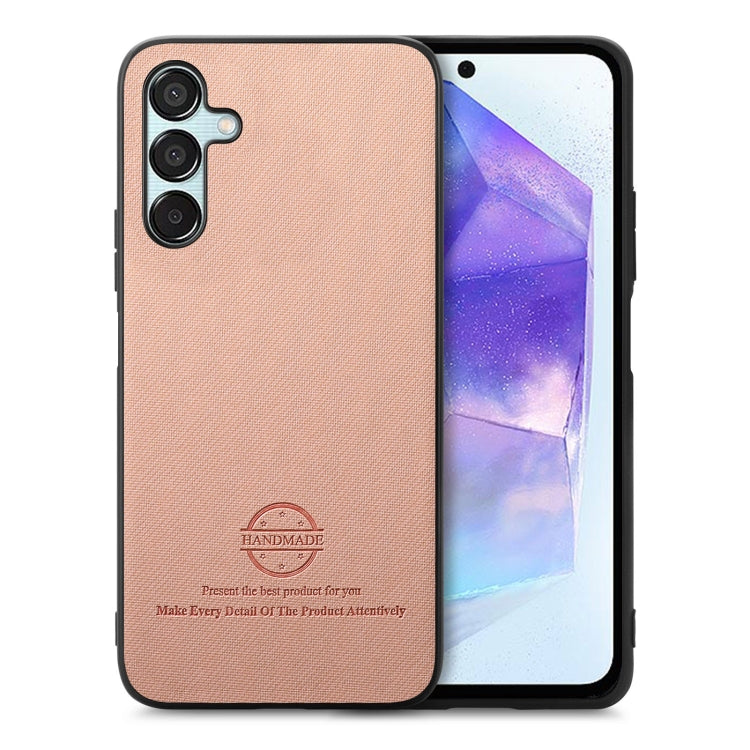 Twill Fabric Leather Skin Back Phone Case, For Samsung Galaxy S24 FE 5G, For Samsung Galaxy A55 5G, For Samsung Galaxy A35 5G