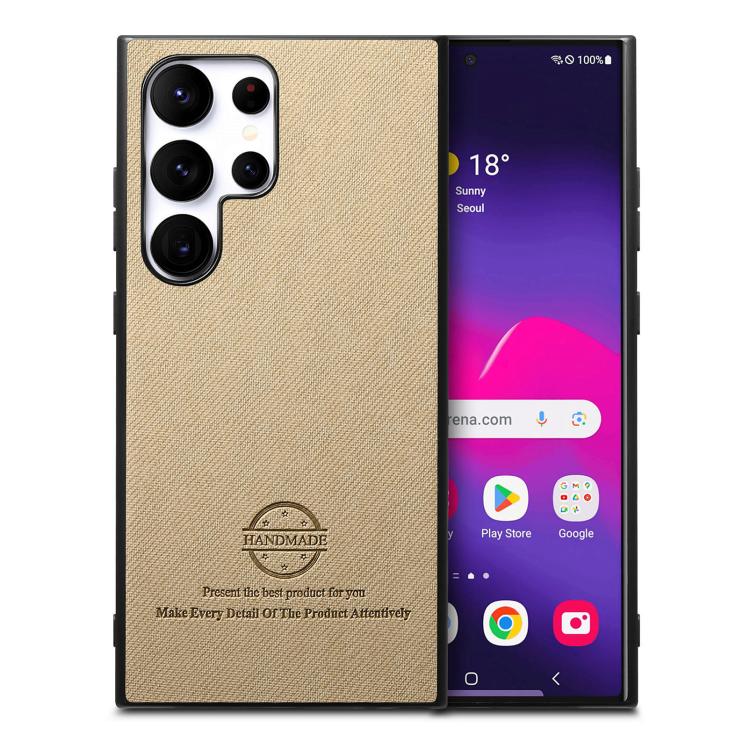 Twill Fabric Leather Skin Back Phone Case, For Samsung Galaxy S25 5G, For Samsung Galaxy S25+ 5G, For Samsung Galaxy S25 Ultra 5G