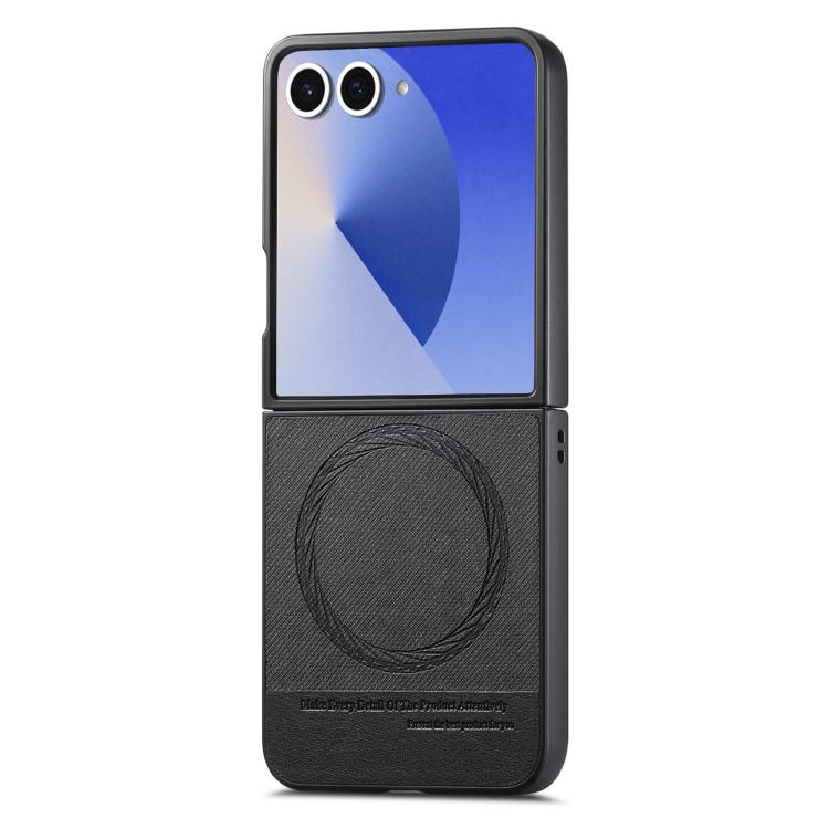 Twill Fabric Leather Skin Magnetic Back Phone Case, For Samsung Galaxy Z Flip7 5G, For Samsung Galaxy Z Flip6 / Flip7 FE, For Samsung Galaxy Z Flip5, For Samsung Galaxy Z Flip4, For Samsung Galaxy Z Flip3 5G