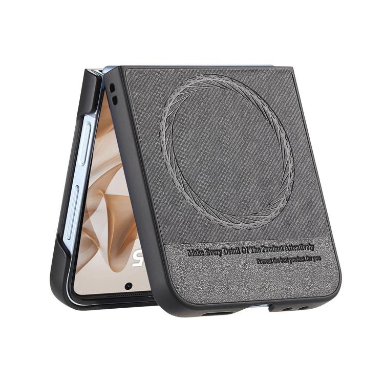 Twill Fabric Leather Skin Magnetic Back Phone Case, For Samsung Galaxy Z Flip7 5G, For Samsung Galaxy Z Flip6 / Flip7 FE, For Samsung Galaxy Z Flip5, For Samsung Galaxy Z Flip4, For Samsung Galaxy Z Flip3 5G