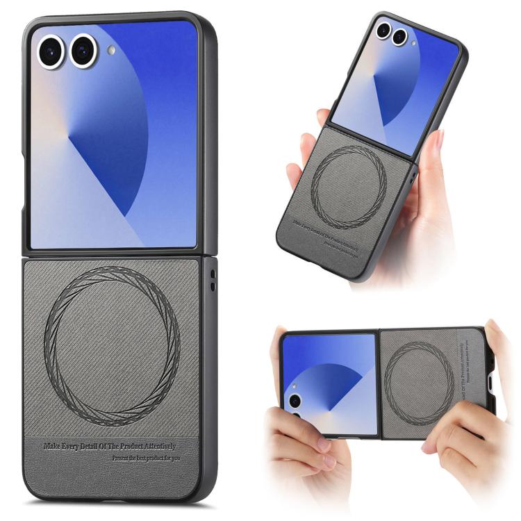 Twill Fabric Leather Skin Magnetic Back Phone Case, For Samsung Galaxy Z Flip7 5G, For Samsung Galaxy Z Flip6 / Flip7 FE, For Samsung Galaxy Z Flip5, For Samsung Galaxy Z Flip4, For Samsung Galaxy Z Flip3 5G