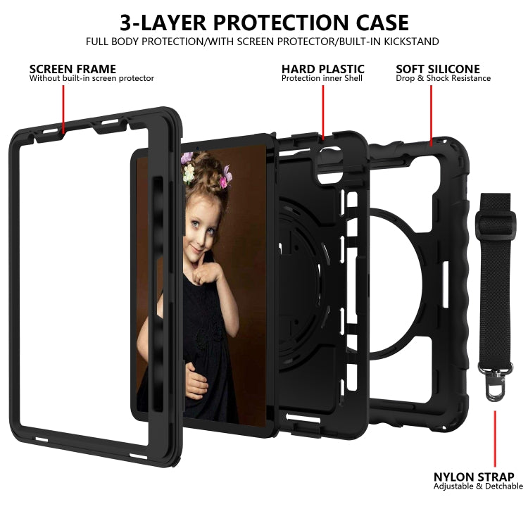 For iPad Pro 11 (2020) PC + Silicone Shockproof Combination Case with 360 Degree Rotating Holder & Handle