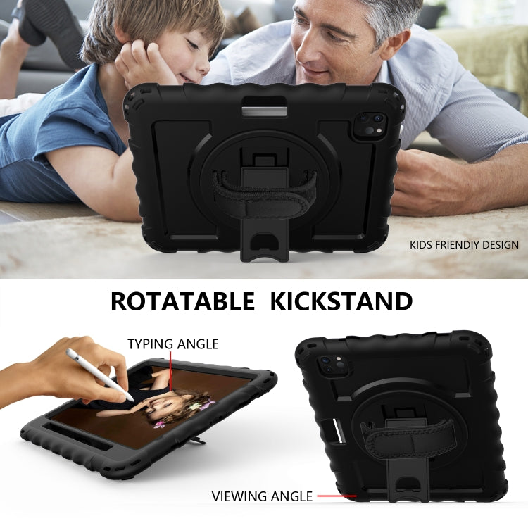 For iPad Pro 11 (2020) PC + Silicone Shockproof Combination Case with 360 Degree Rotating Holder & Handle