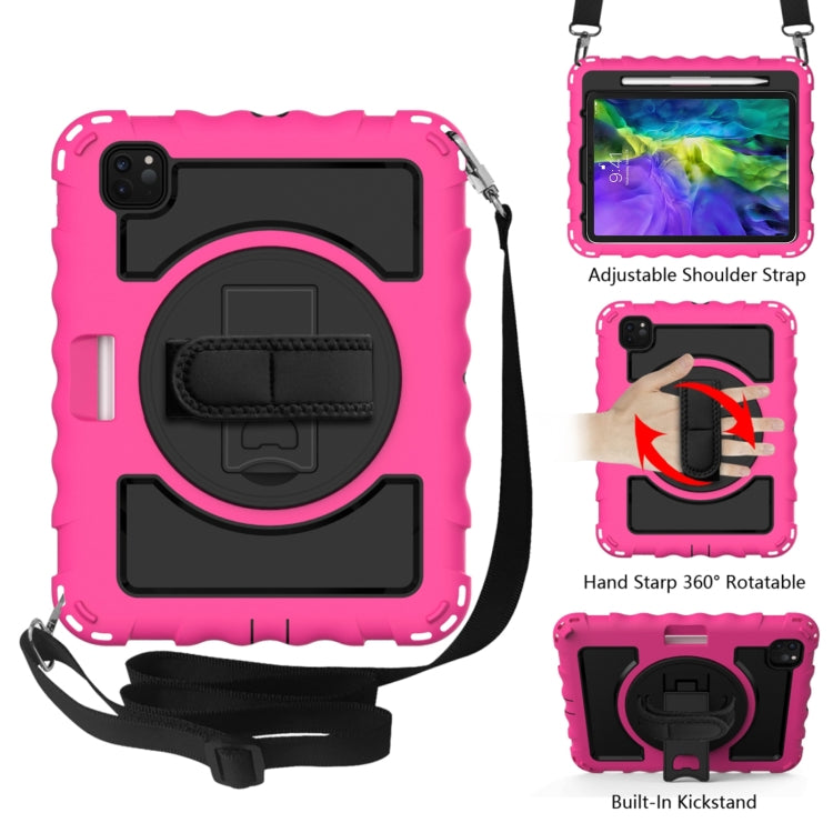 For iPad Pro 11 (2020) PC + Silicone Shockproof Combination Case with 360 Degree Rotating Holder & Handle