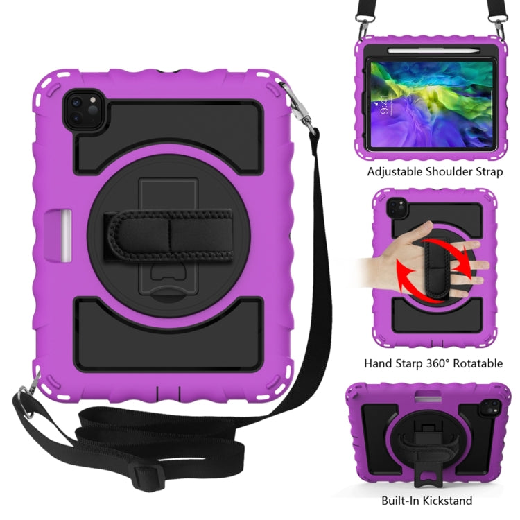 For iPad Pro 11 (2020) PC + Silicone Shockproof Combination Case with 360 Degree Rotating Holder & Handle
