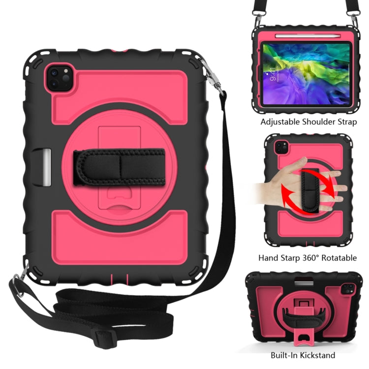 For iPad Pro 11 (2020) PC + Silicone Shockproof Combination Case with 360 Degree Rotating Holder & Handle