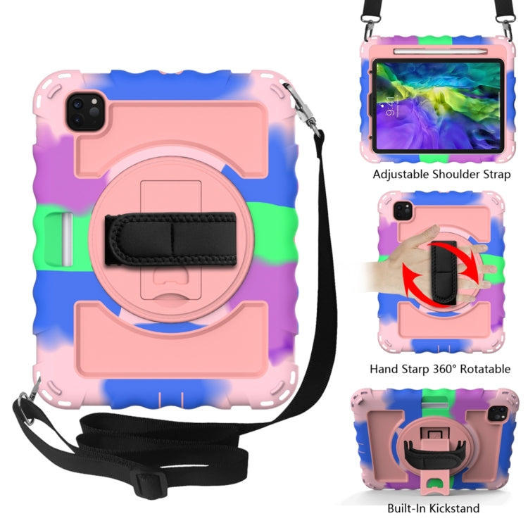 For iPad Pro 11 (2020) PC + Silicone Shockproof Combination Case with 360 Degree Rotating Holder & Handle