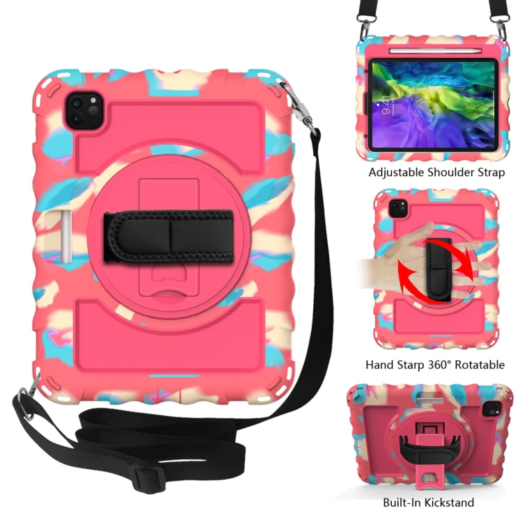 For iPad Pro 11 (2020) PC + Silicone Shockproof Combination Case with 360 Degree Rotating Holder & Handle
