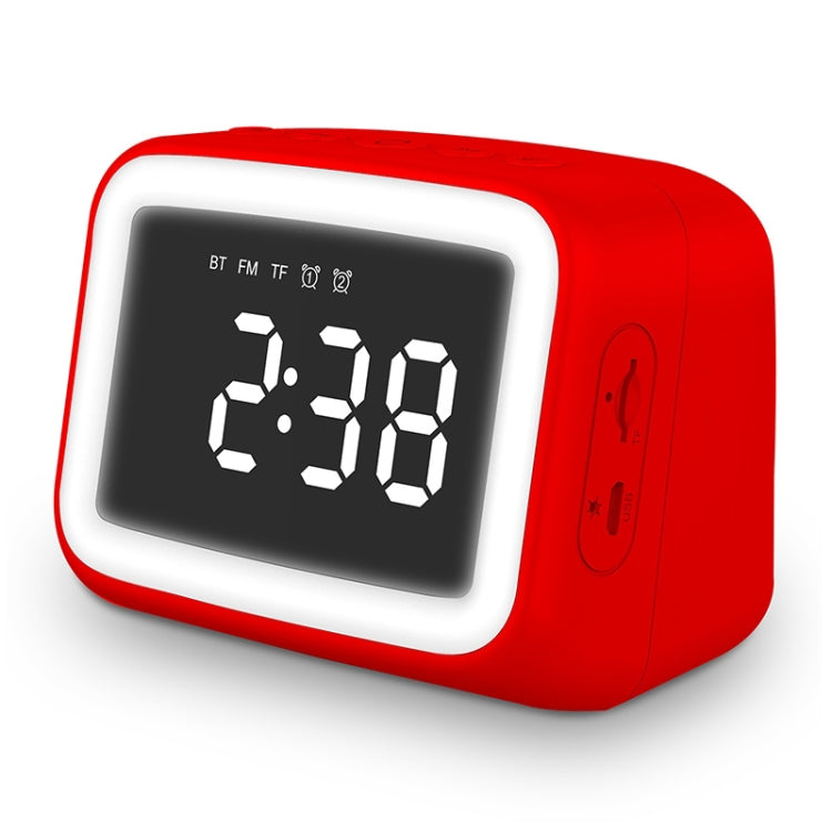 BT-511 Mini LED HD Mirror Bluetooth Speaker, Support 32GB TF Card & 3.5mm AUX & Dual Alarm Clock & Real-time Temperature & Hands-free Calling, White, Pink, Black, Red