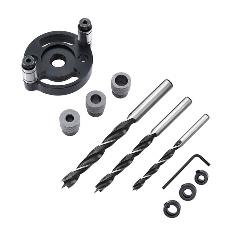 Woodworking Straight Hole Puncher Self-Centering Dowel Splicing Drilling Locator Woodworking Drilling Tool, Style:, Black, Black+7 PCS Drill Bit, Black+7 PCS Drill Bit+60 Wood Tip, Blue, Blue+7 PCS Drill Bit, Blue+7 PCS Drill Bit+60 Wood Tip