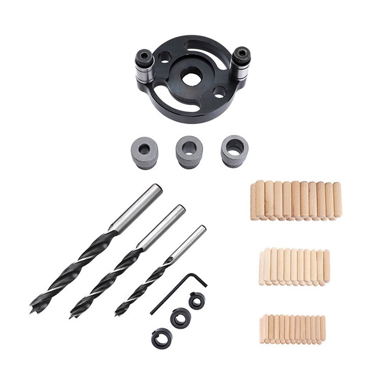 Woodworking Straight Hole Puncher Self-Centering Dowel Splicing Drilling Locator Woodworking Drilling Tool, Style:, Black, Black+7 PCS Drill Bit, Black+7 PCS Drill Bit+60 Wood Tip, Blue, Blue+7 PCS Drill Bit, Blue+7 PCS Drill Bit+60 Wood Tip