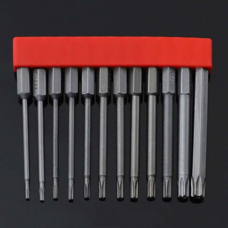 12 PCS / Set Screwdriver Bit With Magnetic S2 Alloy Steel Electric Screwdriver, 1, 2, 3, 4, 5, 6, 7, 8, 9, 10, 11, 12, 13