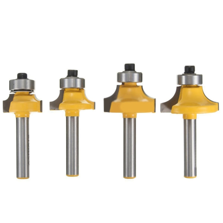 4 PCS/Set 1/4 Handle Alloy Fillet Knife Woodworking Trimming Machine Bit, 4 PCS/Set 1/4 Handle