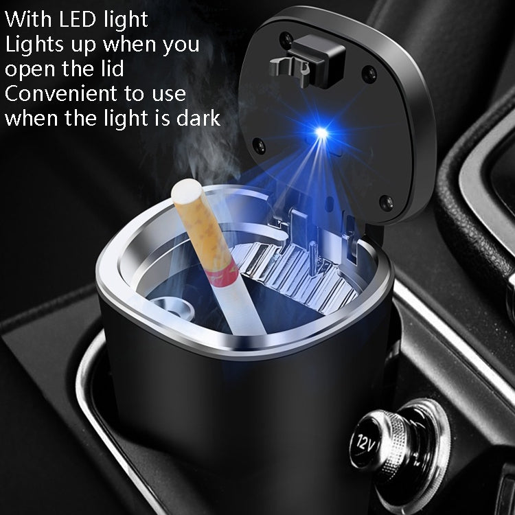 2 PCS Car Ashtray With Cover Hanging Invisible With LED Light Car Ashtray, 2 PCS Car Ashtray