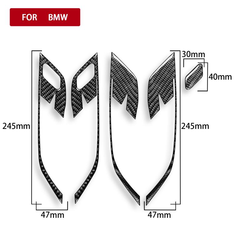 For BMW X1 F48/X2 F39 5pcs /Set Left-Hand Drive Door Handle Frame Sticker, Left-Hand Drive