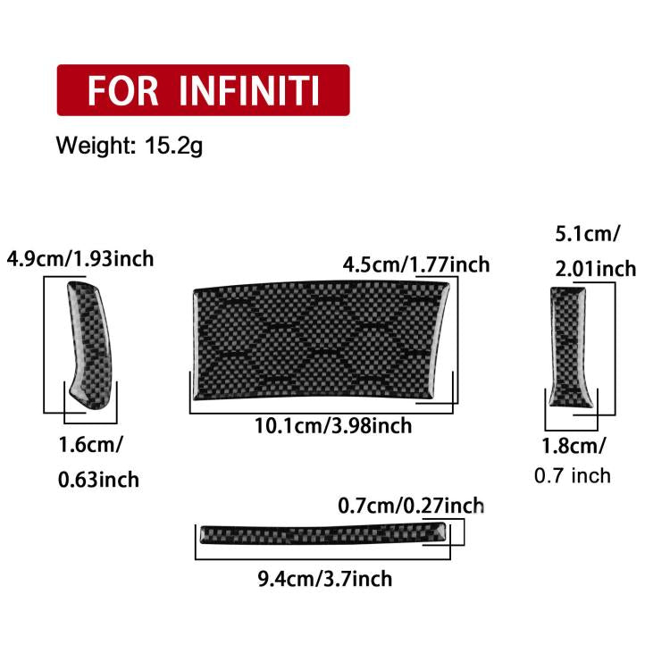 For Infiniti G37/G25/Q60 4pcs /Set Left-hand Drive Steering Wheel Button Left Cover Sticker, Left-hand Drive